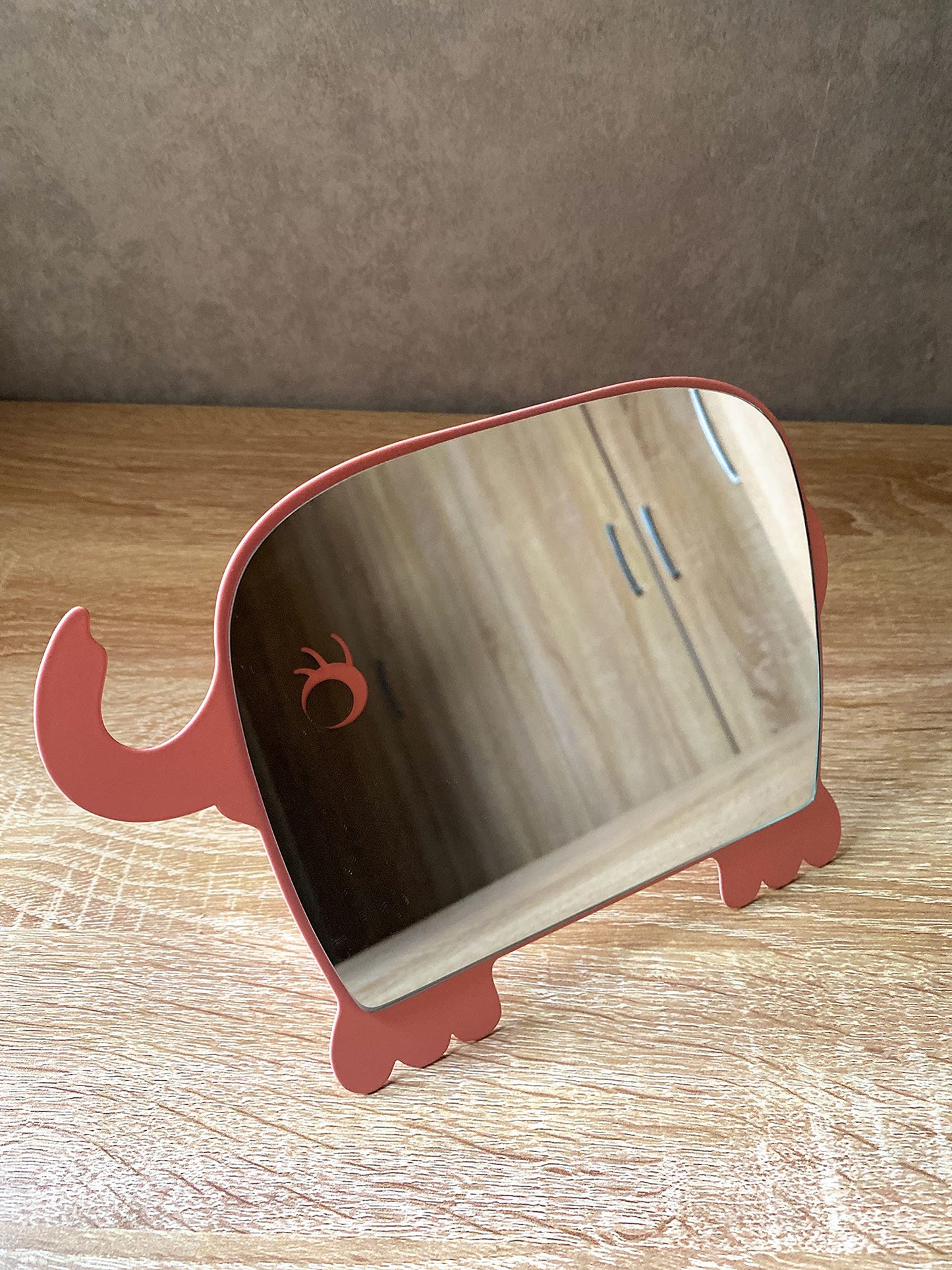 Aeisage Kids Mirror for Girls Cute Desk Mirror Desktop Compact Mirror Pink with Stand Animal Shape Makeup Mirror Gift for Daughter