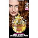 Garnier Olia Ammonia Free Permanent Hair Color, 100% Gray Coverage (Packaging May Vary), 6.43 Light Natural Auburn, Red Hair Dye, Pack of 1