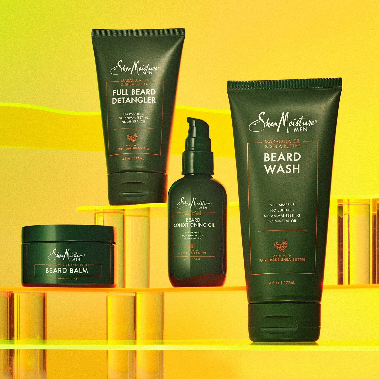SheaMoisture Beard Care Set - Beard Wash & Full Beard Detangler with Shea Butter & Maracuja Oil, Gifts for Men (2 Piece Set)