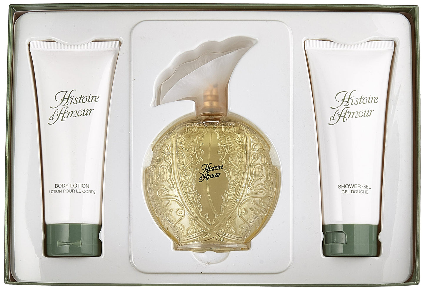 Aubusson Histoire D'amour 3 Piece Set (3.4 Ounce Eau de Toilette Spray Plus Body Lotion Plus Shower Gel)