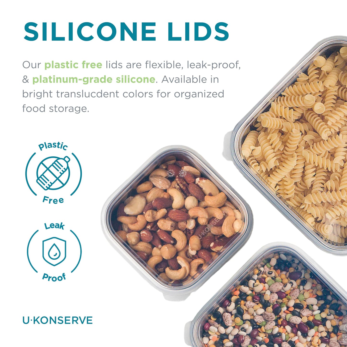 U Konserve Stainless Steel Nested Trio Food Storage Container Bento Box, Set of 3 (15, 30, & 50 oz), Leak Resistant, Silicone Lid, Dishwasher Safe…