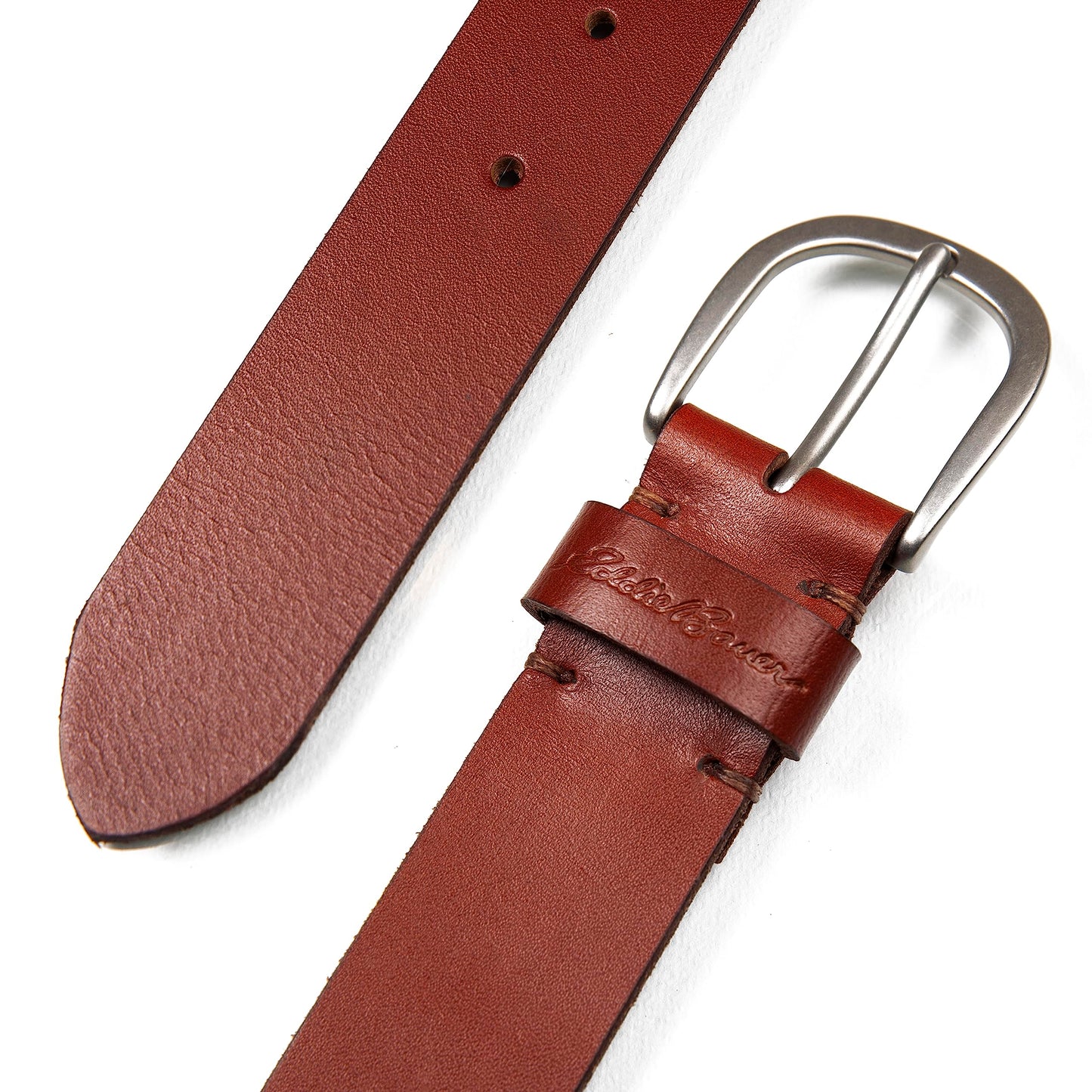 Eddie Bauer Women's Casual Leather Belts with Durable Metal Buckle, Center Lacing - Tan, Small