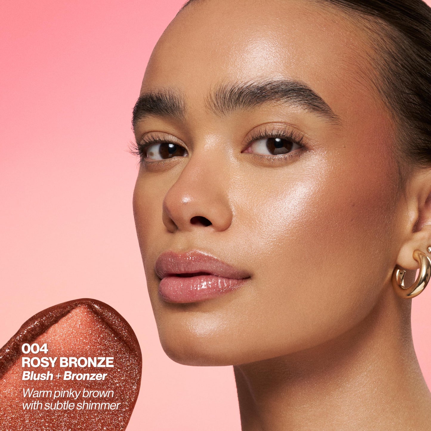 Revlon Glimmer Super Balm, Multi-Use Glow Face Makeup, Cream Bronzer, Highlighter, & Blush, 004 Rosy Bronze, 0.06 oz