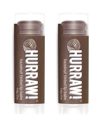 Hurraw! Hazelnut Tinted Lip Balm, 2 Pack: (Sheer Brown Tint) Organic, Certified Vegan, Cruelty and Gluten Free. Non-GMO, 100% Natural Ingredients.