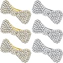 WILLBOND 6 Pcs Crystal Rhinestone Hair Clip Sparkly Bling Silver Gold Cute Bows Wedding Barrette for Women Mini Alligator Diamond Clip Bridal Hair