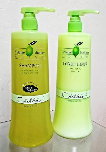 Chihtsai Volume Moisture Olive Shampoo & Conditioner Set Sulfate and Paraben free (34 Fl.oz)