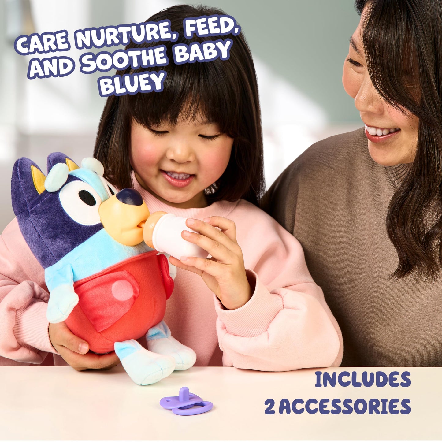 Bluey Care and Cuddle Soft Baby Toy Plush, 11”, Interactive Electronic Baby Plush Toy with 10 Different Sounds, Cuddly Soft Toys for Ages 3+