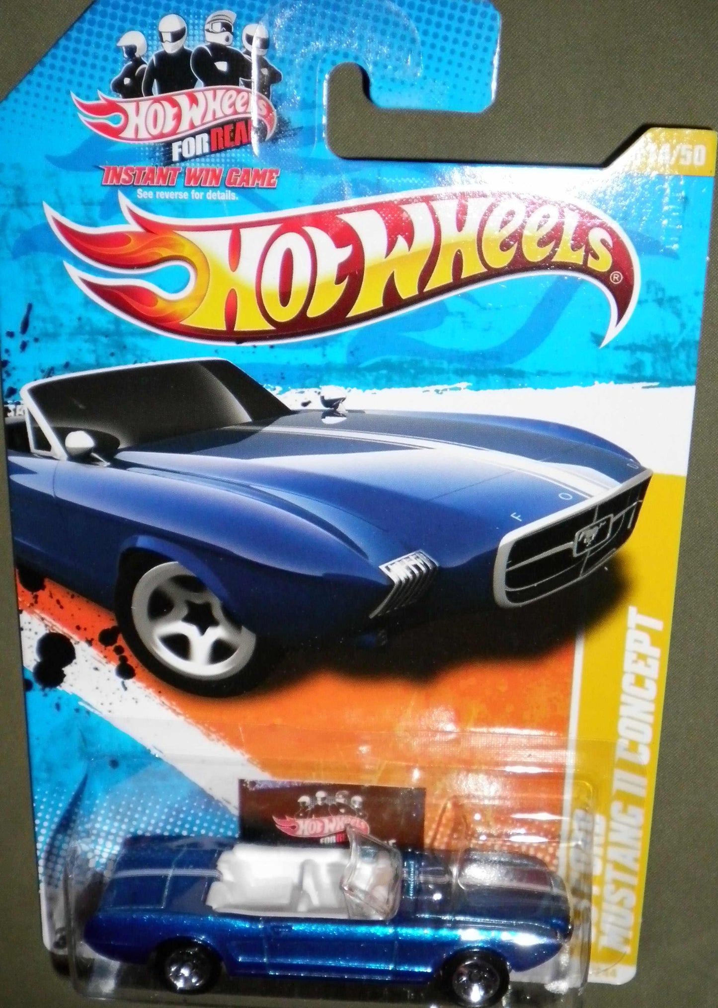 Hot Wheels 2011 New Models 14/50 Blue Convertible '63 Ford Mustang II Concept for Real Card 14/244