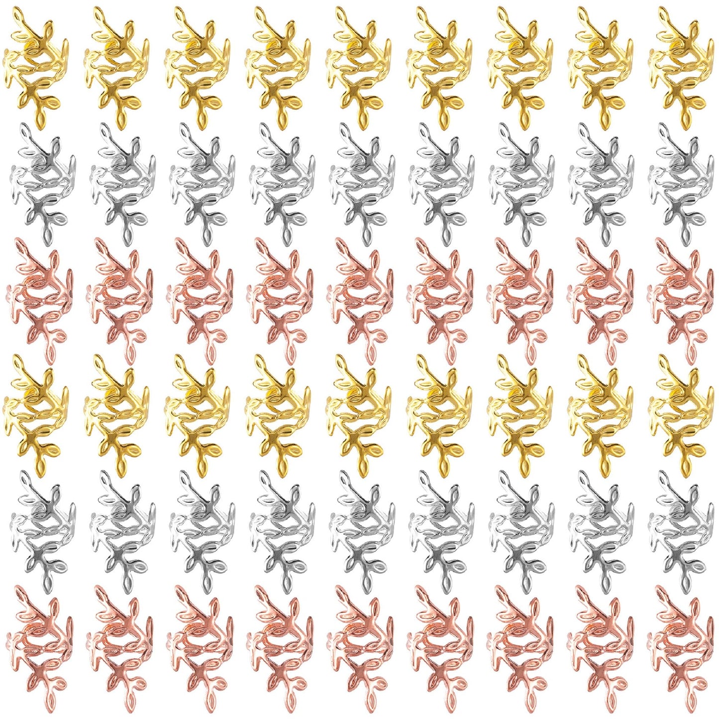 CustomyLife 150pcs Leaf Hair Jewelry for Dreadlock, Non-Faded Metal Braid Hair Beads, Locs Hair Cuff Clip Ring Charm Accessories for Earring Necklace