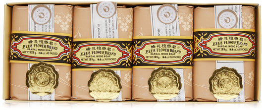 Bee & Flower Sandalwood Soap, 4.4 Oz (Pack of 4)