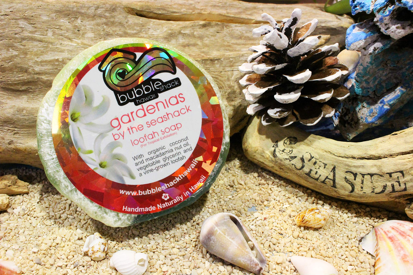 Bubble Shack Hawaii Gardenias by The Seashack Loofah Soap, 4oz