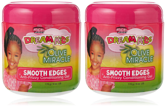African Pride Dream Kids Olive Miracle Smooth Edges Gel 6oz (2 Pack)