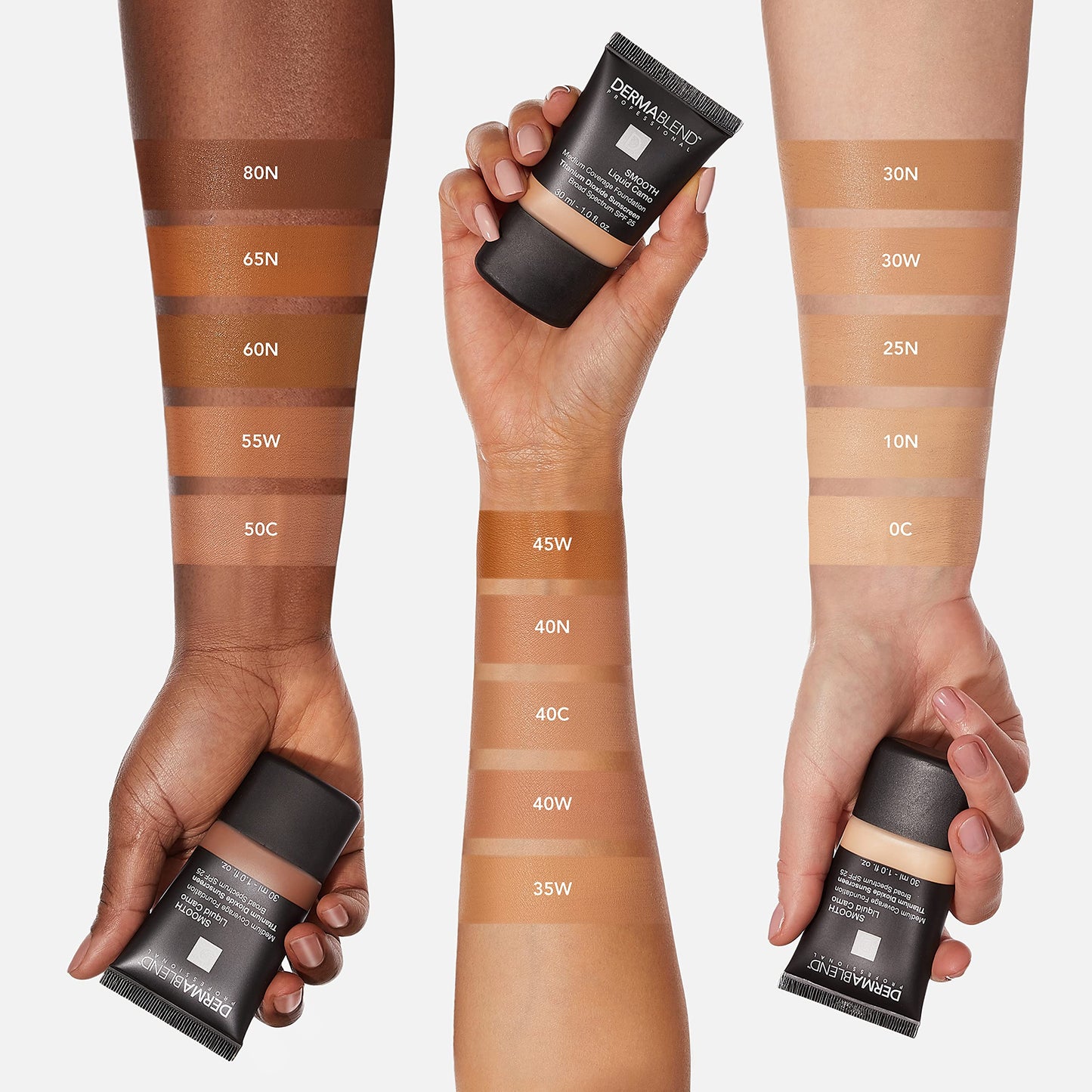 Dermablend Smooth Liquid Foundation with SPF 25, 30W Bisque, 1 Fl. Oz.