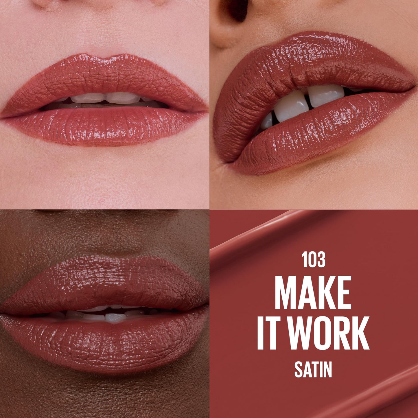 MAYBELLINE Serum Lipstick, Hydrating Lip Makeup with 8HRs of Lip Plumping Moisture with Hyaluronic Acid + Oil Blend, Make It Work (Midtone Rosey Mauve