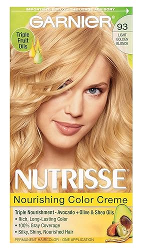Garnier Nutrisse Nourishing Hair Color Creme, 93 Light Golden Blonde (Honey Butter) (Packaging May Vary)