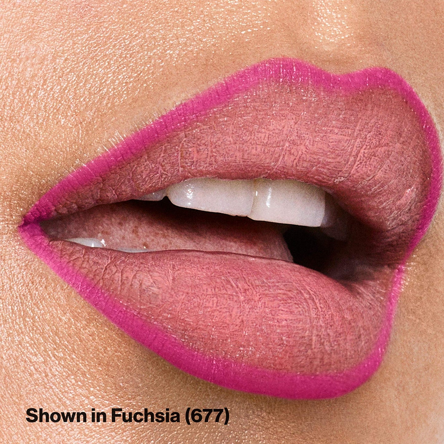 Revlon Lip Liner, Colorstay Lip Makeup with Built-in-Sharpener, Longwear Rich Lip Colors, Smooth Application, 677 Fuchsia, 0.01 oz
