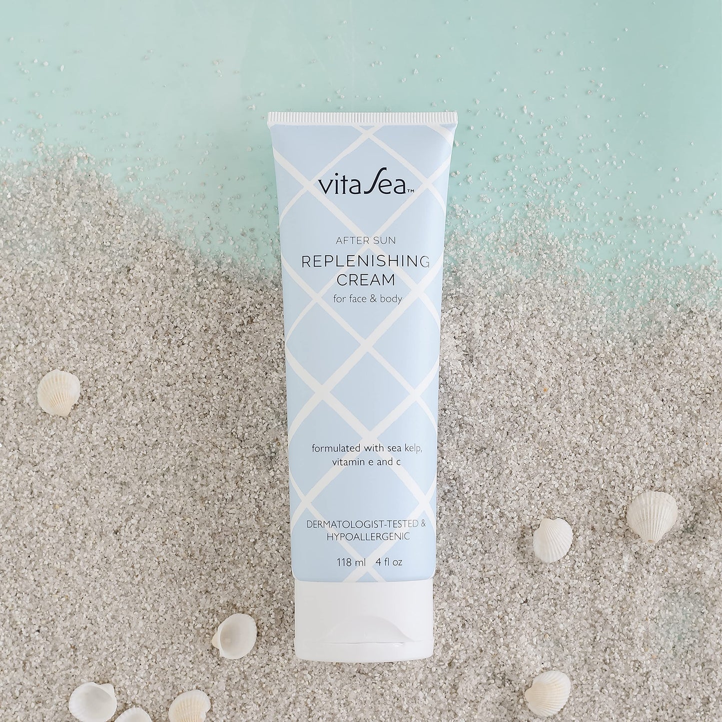 VitaSea After Sun Replenishing Cream for Face and Body, Refresh, Hydrate & Soothe Heat Exposed Skin, Fast-Absorbing Vegan After Sun Care, Formulated