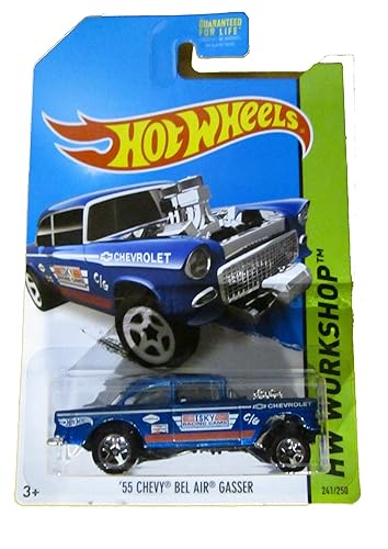 Hot Wheels 2014 HW Workshop '55 Chevy Bel Air Gasser 241/250, Blue.