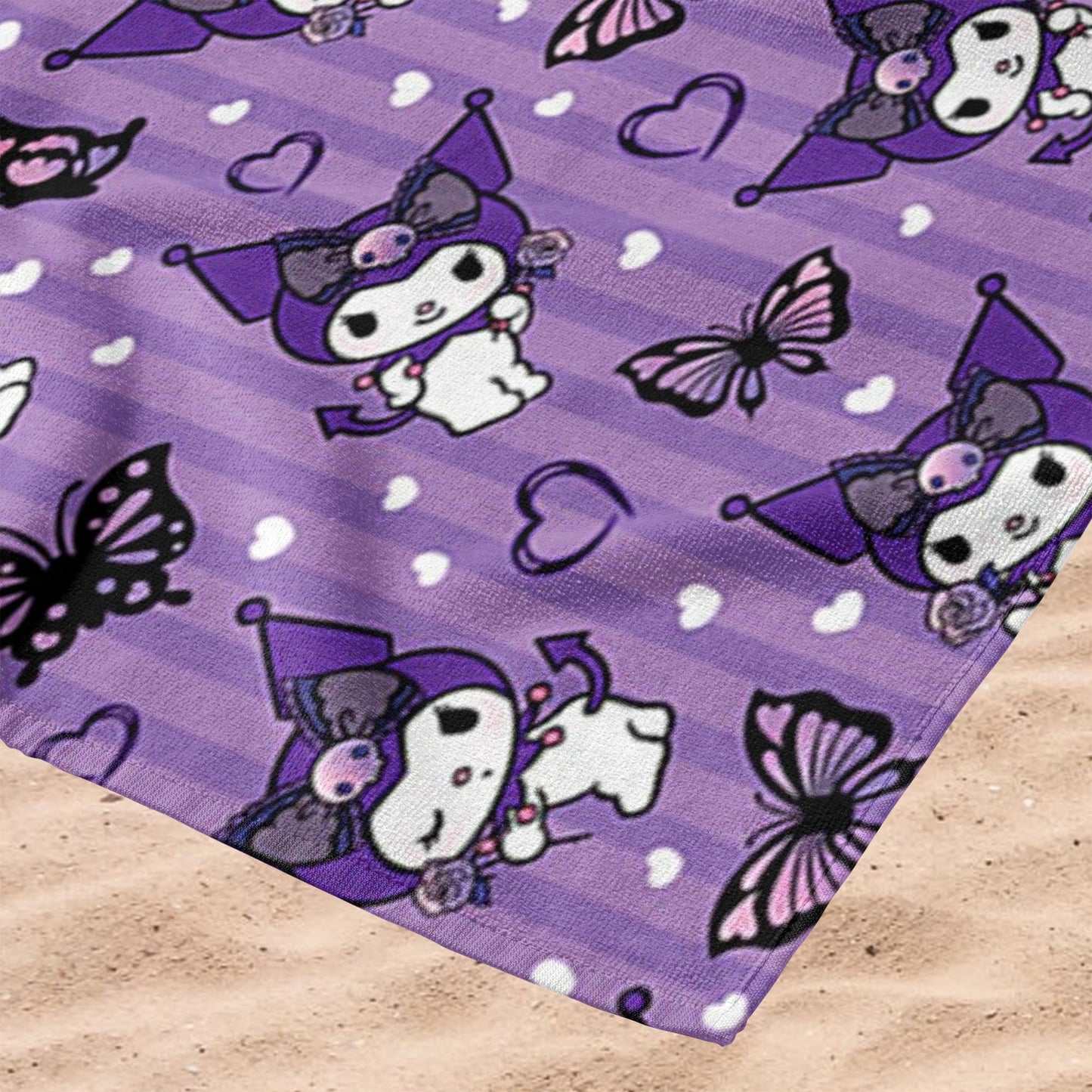 Northwest Kuromi Microfiber Beach Towel, 30" x 60", Cute Kuromi