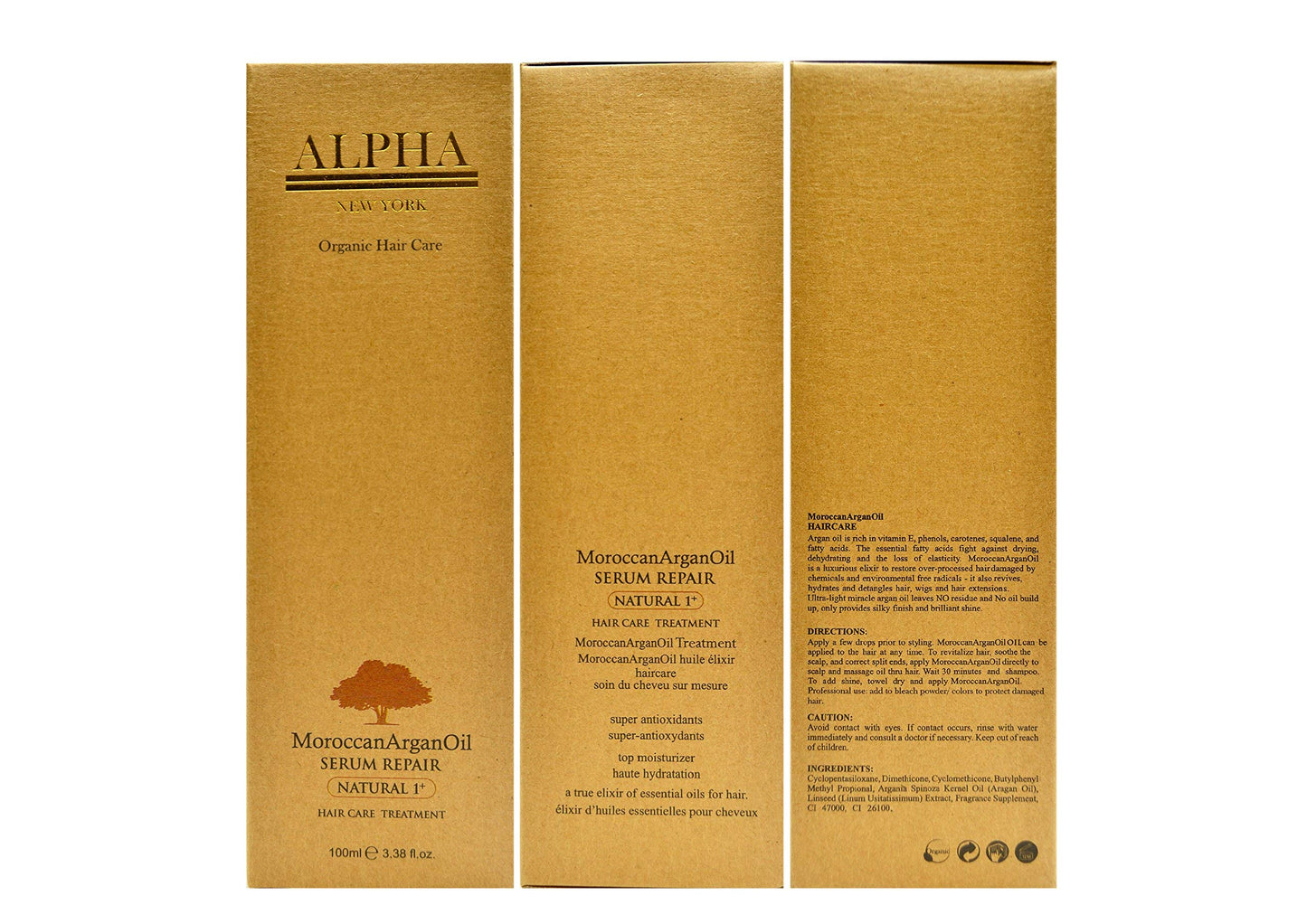 Moroccan Argan Oil Serum Organic Hair care by Alpha New York 3.38 Oz