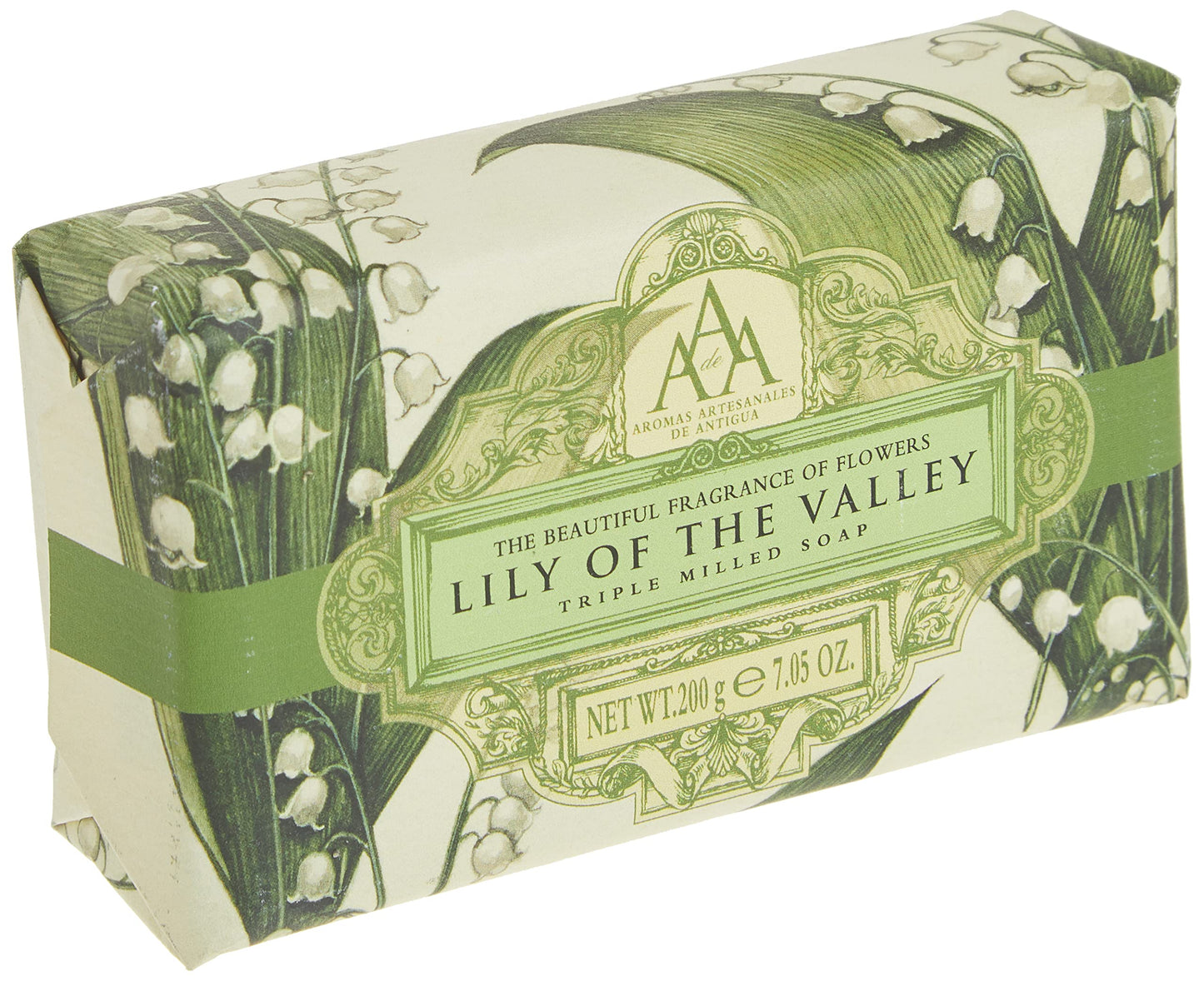 AAA Floral - Triple-Milled Luxury Soap Bar - Lily of the Valley - 200 g / 7.05 oz (SLS and Paraben Free)
