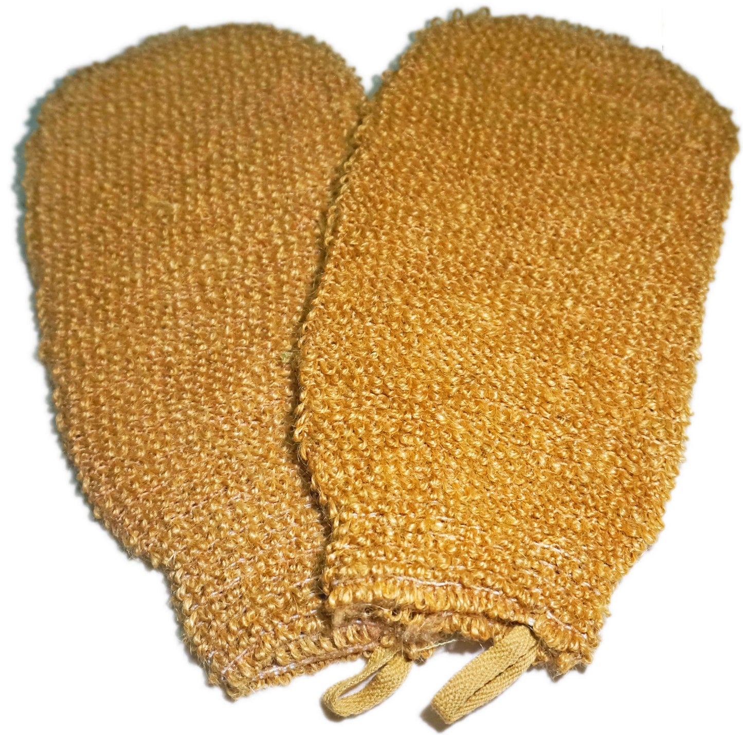 2 Pack (5.1×9.0 inches) Natural Vegetable Fiber Exfoliating Sisal Bath Spa Shower Scrubber Loofah Rub Glove Mitt Mitten - Great for Your Skin Care