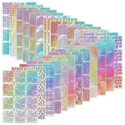 288 Pieces Nail Vinyl Stencils Nail Decoration Stickers Set Nail Stickers Tips Decals, 24 Sheets Beauty & Personal Care Hicarer