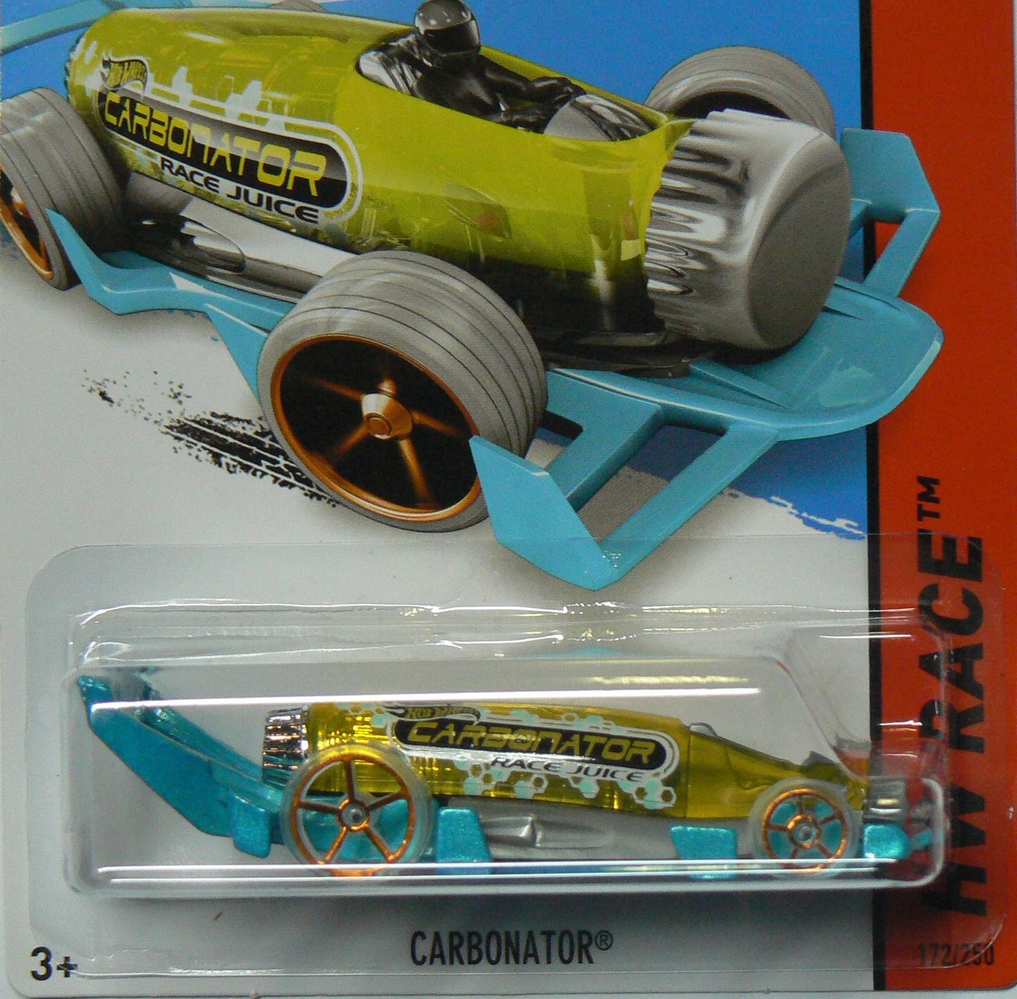 Hot Wheels 2014 HW Race Yellow Carbonator 172/250, Yellow