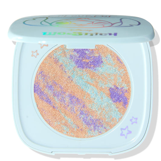 Colourpop x Stitch Ohana Super Shock Powder Highlighter - Limited Edition Tie-Dye Highlighter Makeup for a Luminous Glow - Weightless, Blendable