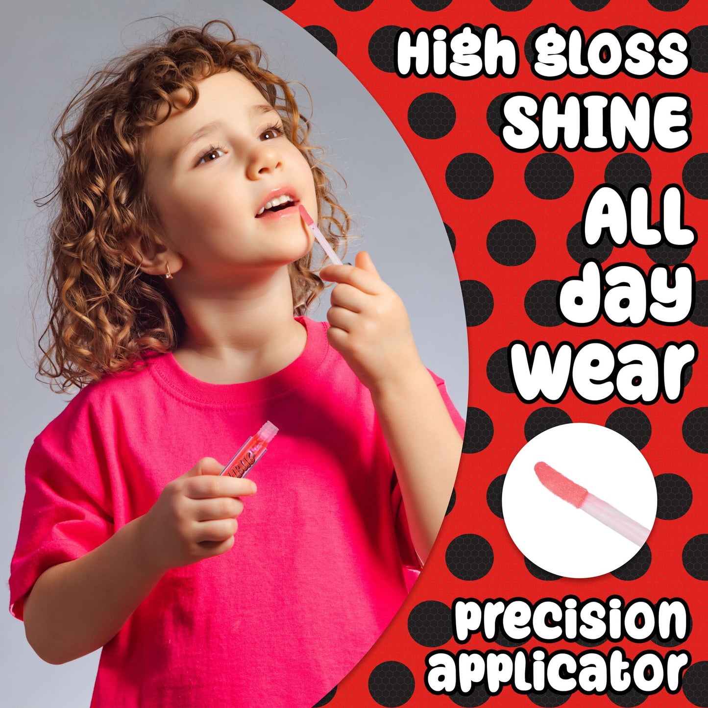 Miraculous 7pc Lip Gloss Set - Zag Heroez Lipgloss Collection Featuring Exciting Fruit Flavors & Precision Applicator Lip Gloss Tubes With Wand
