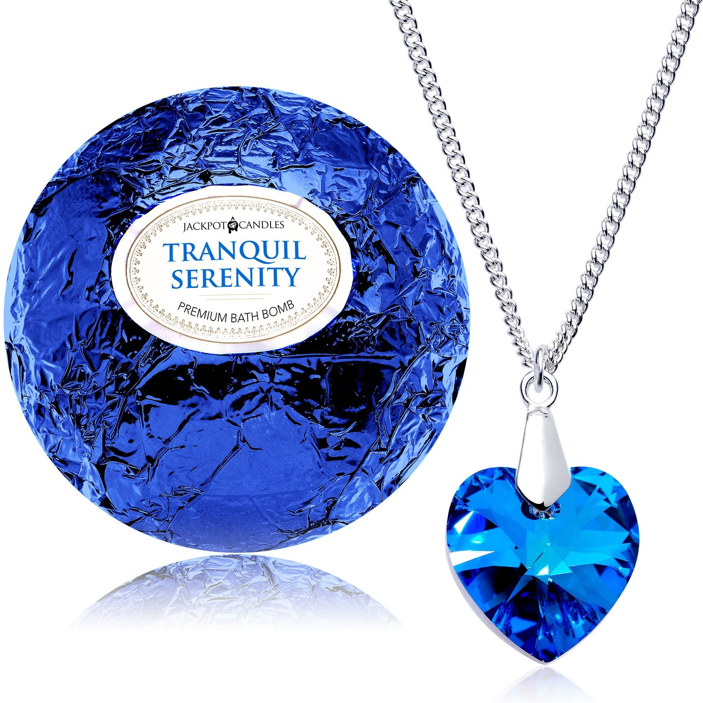 Tranquil Serenity Bath Bomb with Necklace Created with Crystal Extra Large 10 oz. Made in USA