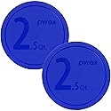 Pyrex 325-PC 2.5qt Blue Mixing Bowl Food Storage Replacement Lids (2-Pack) - Made in USA