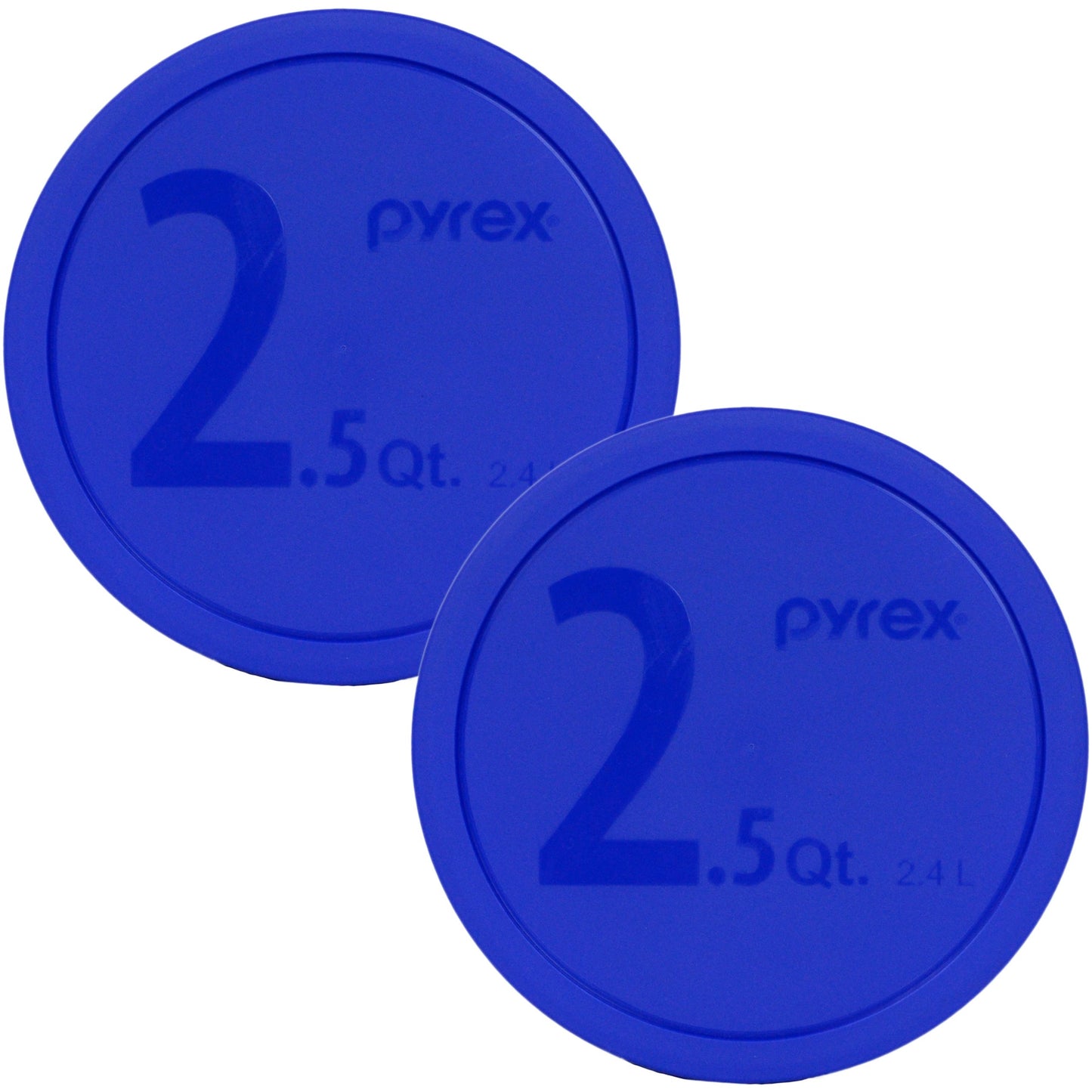 Pyrex 325-PC 2.5qt Blue Mixing Bowl Food Storage Replacement Lids (2-Pack) - Made in USA