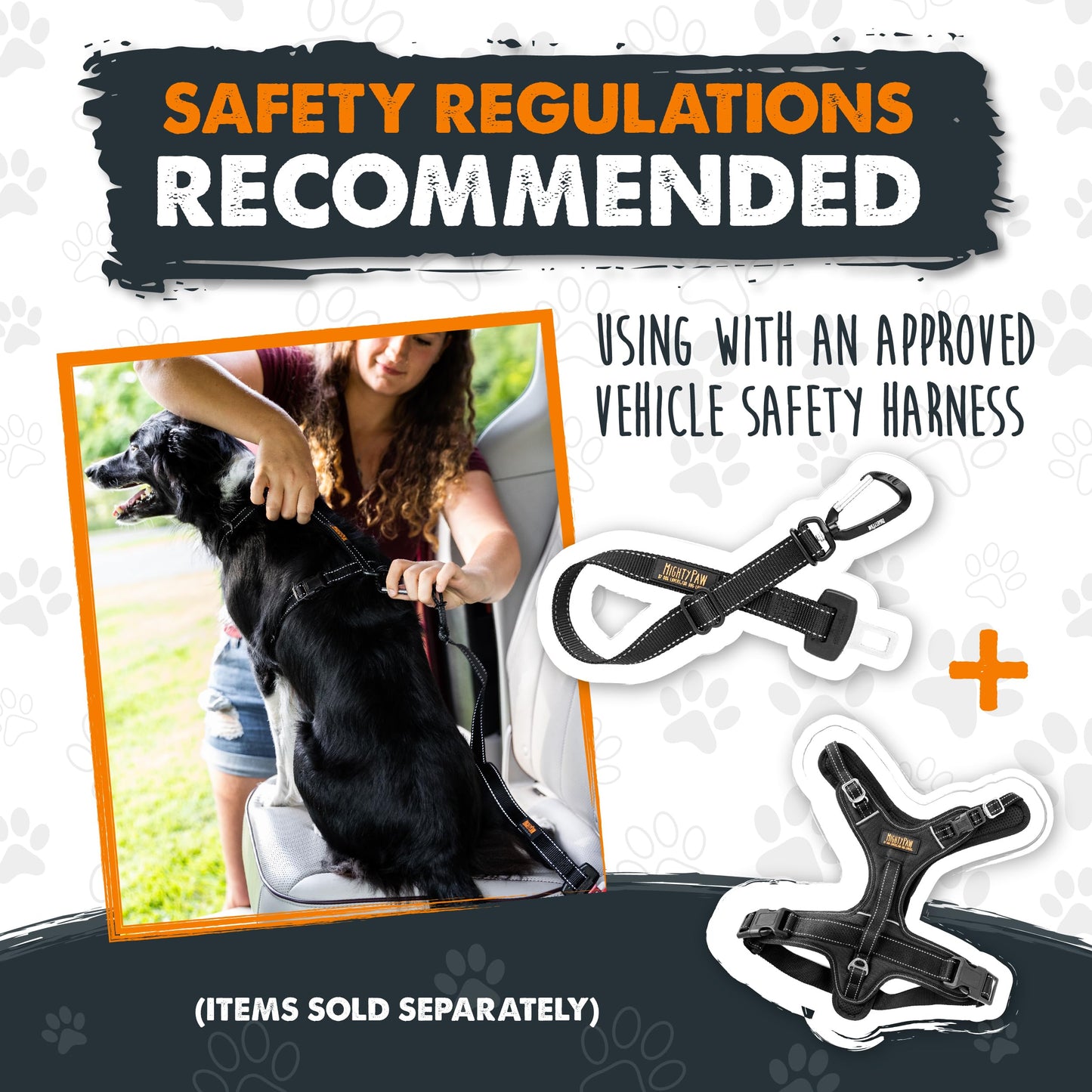 Mighty Paw Dog Seat Belt for Car – Heavy-Duty, Adjustable with Aviation Grade Aluminum Carabiner, Ensures Safe, Distraction-Free Driving for All Pet Sizes