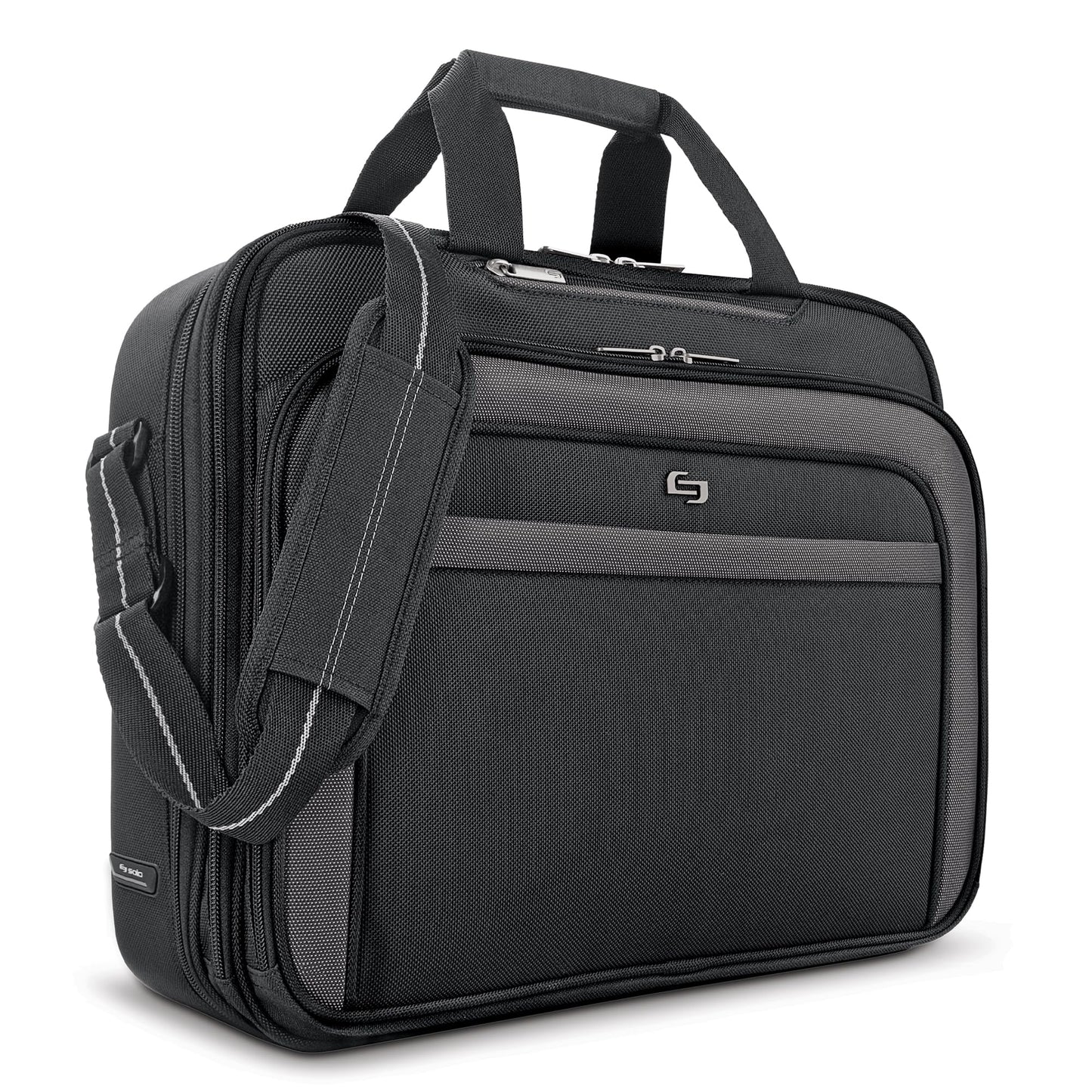 Solo New York Briefcase - Laptop Carrying Bag for Women & Men, Brief for Travel & Work, Front Zippered Pocket, Adjustable Shoulder Strap, Fits 17.3"