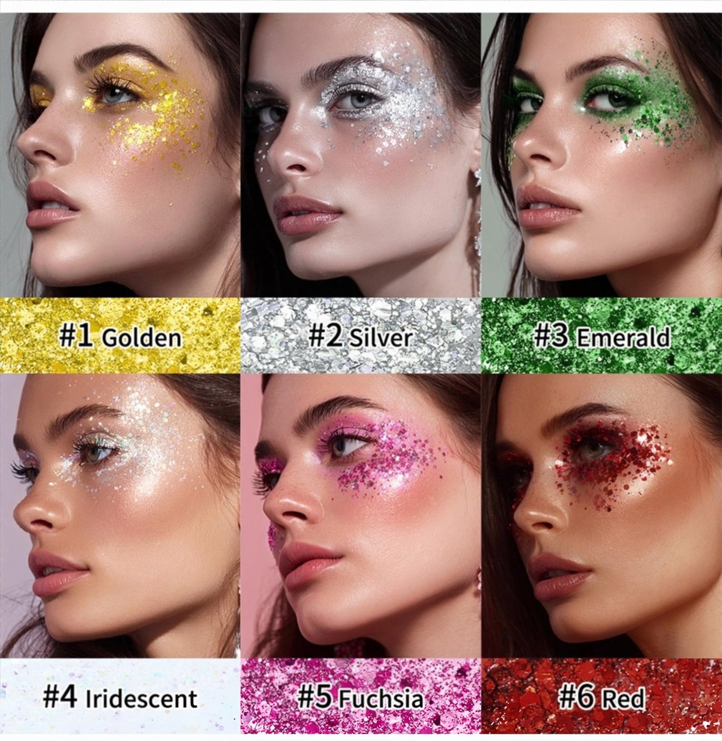 MAEPEOR Body Glitter Stick 6 Colors Holographic Mermaid Sequins Chunky Face Glitter Stick Singer Concerts or Music Festival Rave Body Makeup (Color