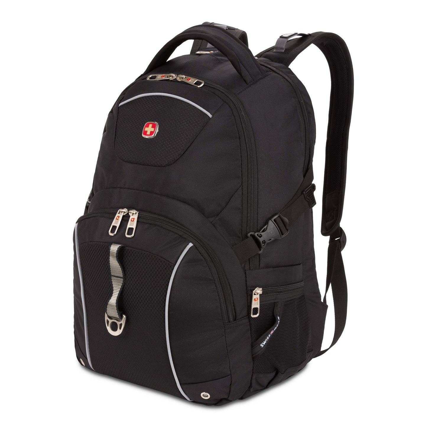 SwissGear 3258 Laptop Backpack, Fits Most 17 Inch Laptops, Secure Computer Sleeve for Travel, Work, School, Men's and Women's - Black