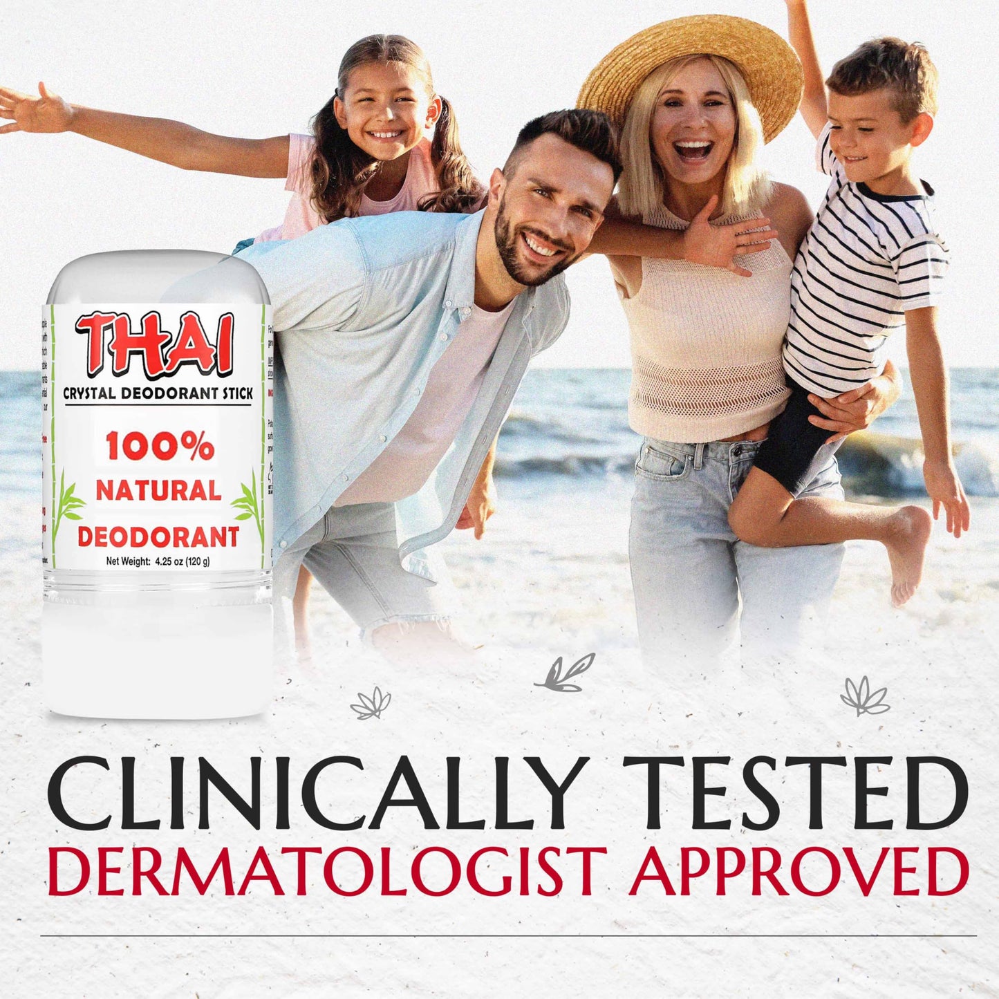 2-Pack Thai Crystal Deodorant - Clinically Tested - Dermatologist Approved Natural Whole Body Deodorant for Men, Women & Teens - Crafted in USA Beauty and Personal Care MegaRhino