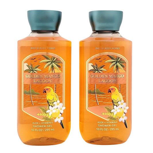 Bath & Body Works Shower Gel Gift Set 10oz Each Pack of 2 (Golden Mango Lagoon)