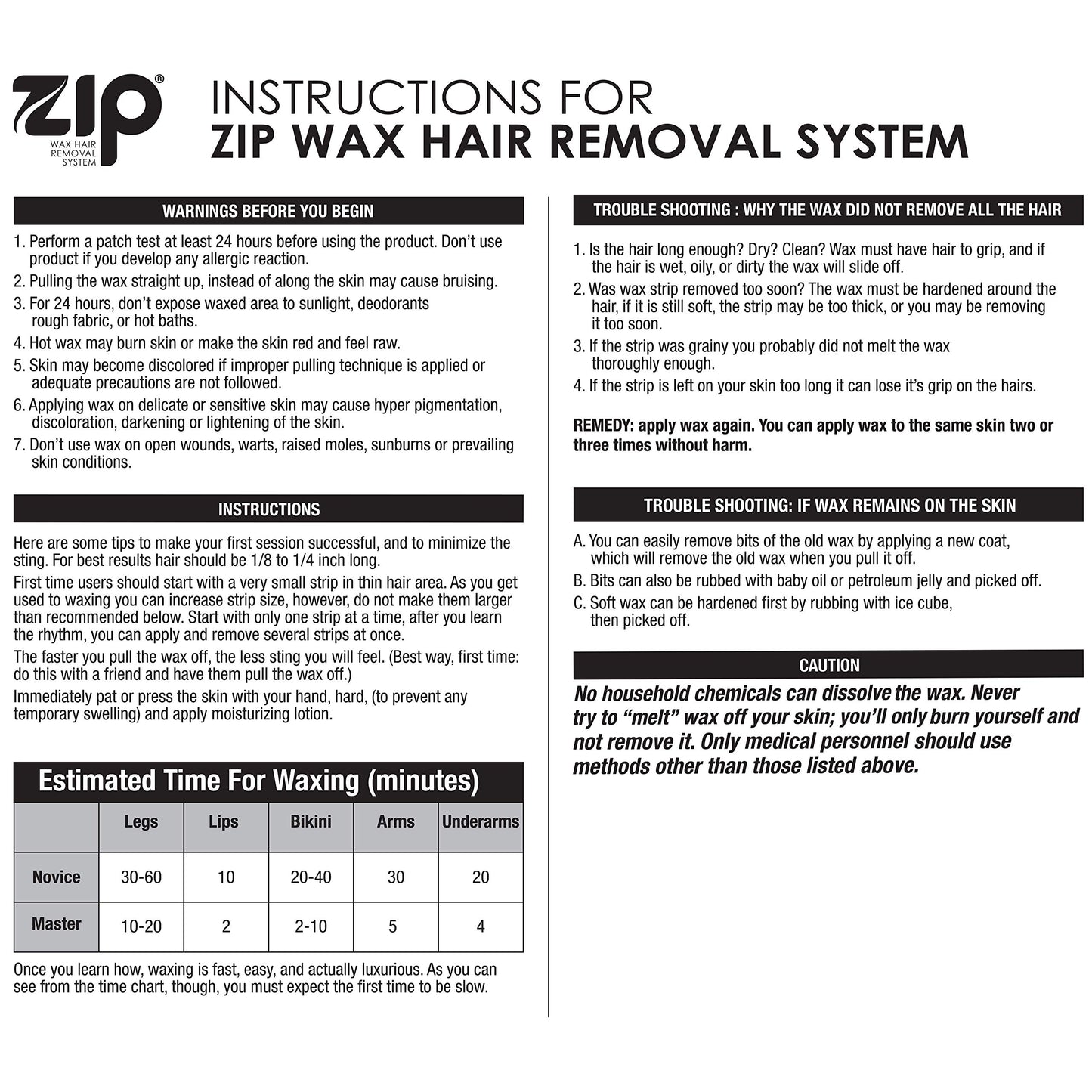 Zip Wax Hair Removal Kit 7oz