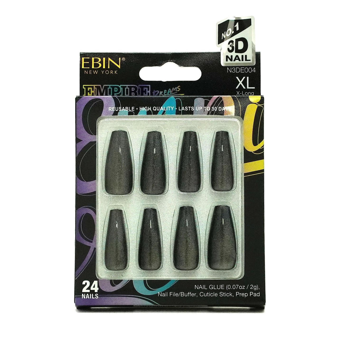 EBIN NEW YORK EMPIRE DREAMS - Rooftop Views | Press-On Nail Set in Long Coffin Style, Salon Acrylic Finish, Includes Prep Pad, Mini Nail File & Nail Beauty & Personal Care EBIN NEW YORK