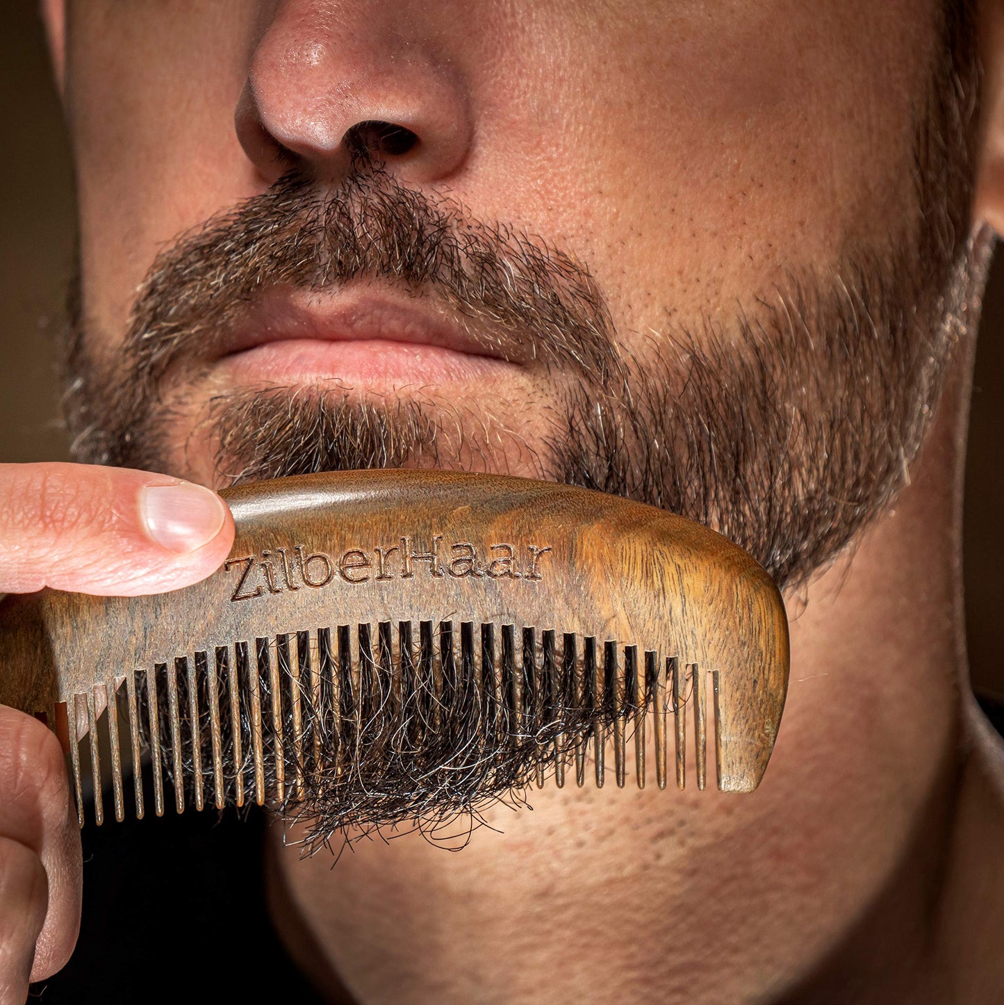 ZilberHaar Beard Comb - 100% Sandalwood - Essential Beard Care Accessory for Men - Hand Made