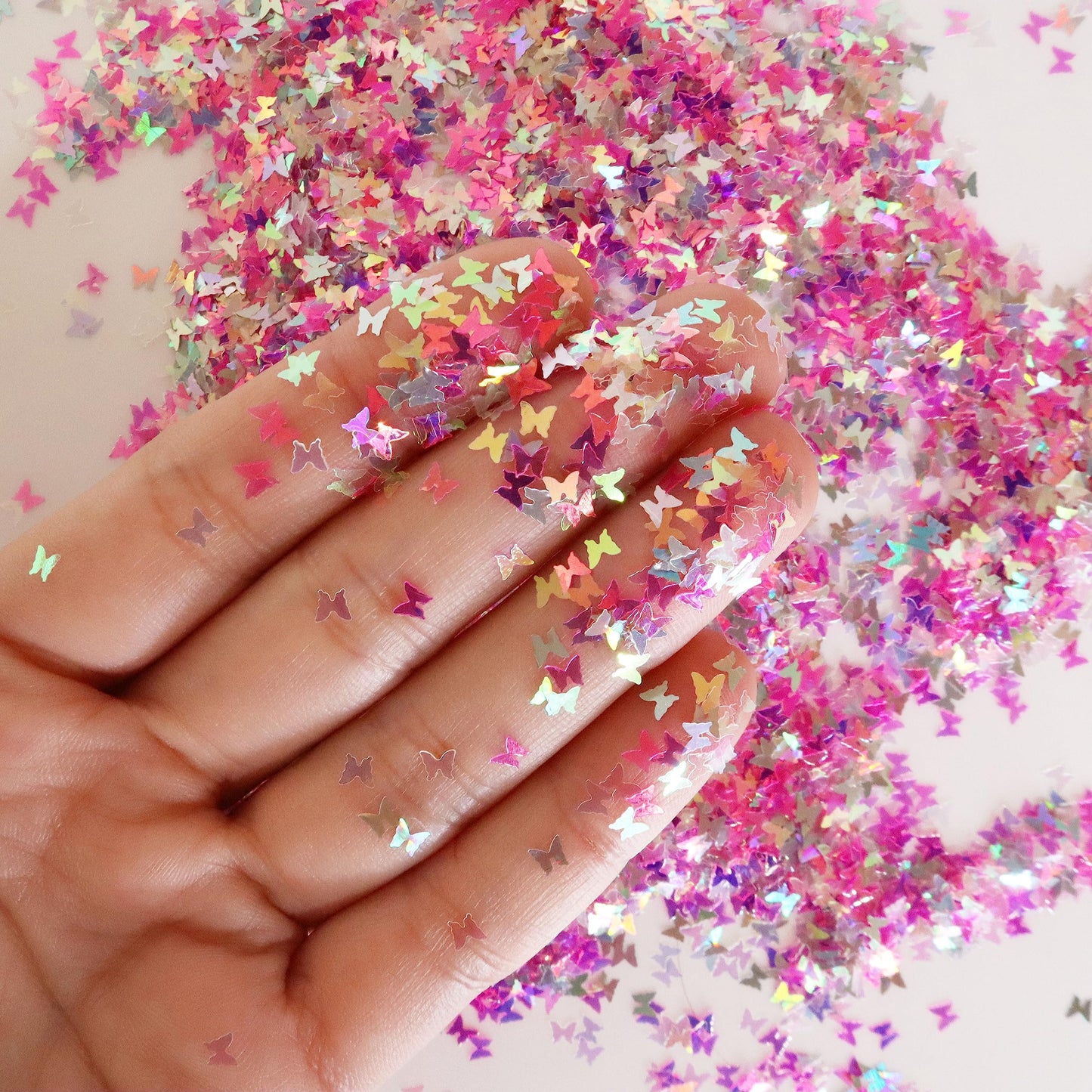 Pink Butterfly Face & Body Glitter - Chunky Glitter - Cosmetic Grade - Uses Include: Festival Rave Makeup Face Body Nails Resin Arts & Crafts, Resin