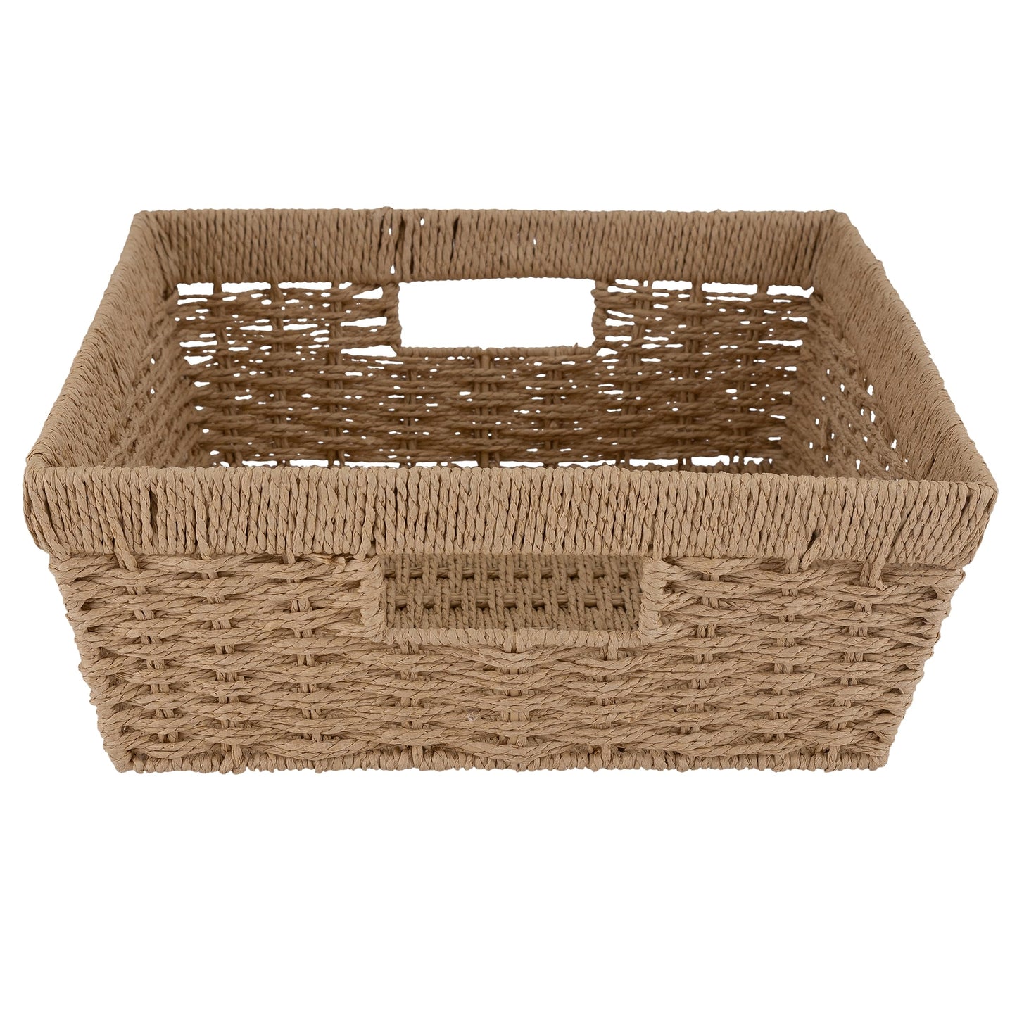 Simplify Large Shelf Storage Basket | Dimensions: 15"x 13"x 5" | Dutch Weave Design | Home Organization | Paper Rope Material | Great For Leaving…