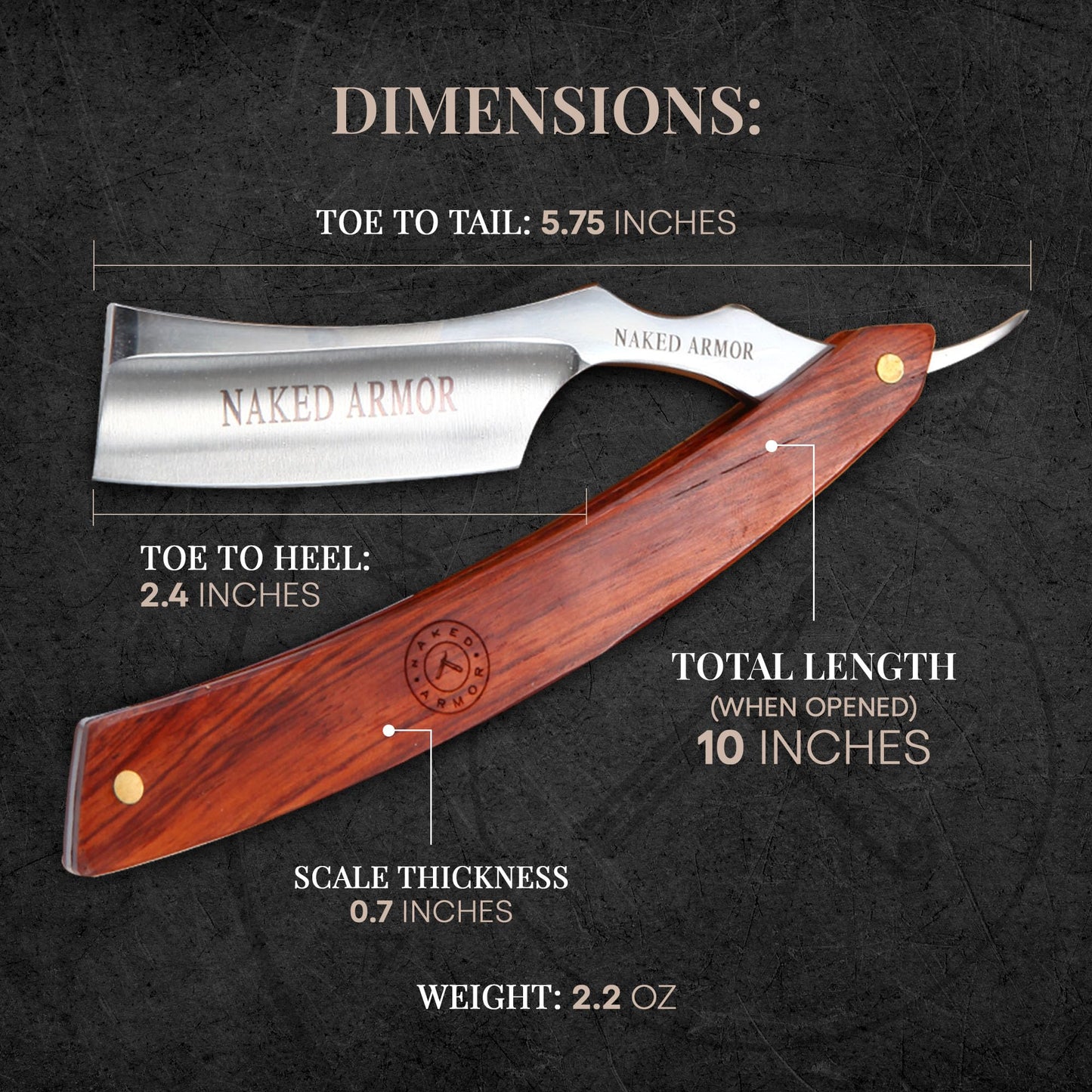 Naked Armor Thor Straight Razor Kit - Straight Razor Shaving Kit for Men with Japanese Steel 7/8 Blade, Leather Strop, Shave Soap, Shaving Brush Beauty and Personal Care Naked Armor