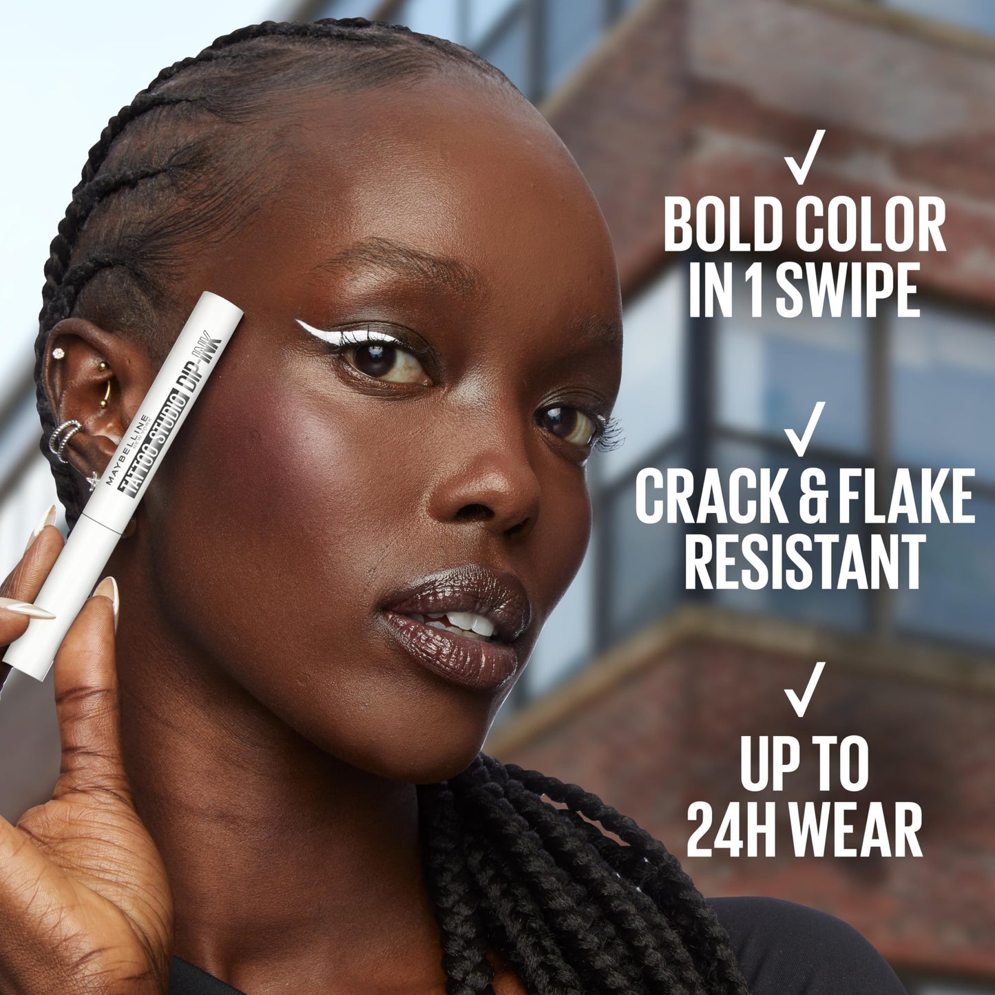 MAYBELLINE Tattoo Studio Dip-Ink Liquid Eyeliner, Waterproof Eyeliner With Up to 24 Hour Wear, Black Track, 1 Count Beauty and Personal Care MAYBELLINE