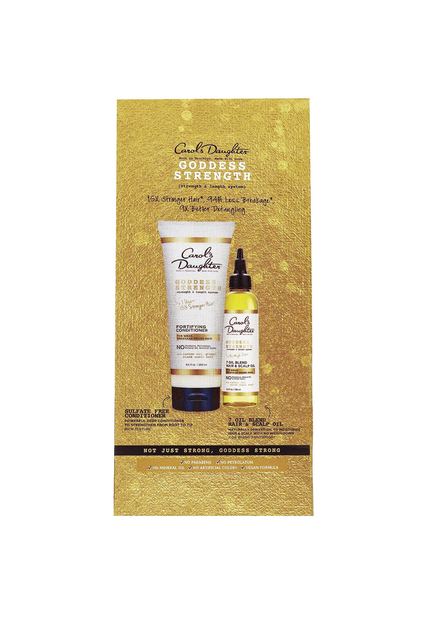 Carol's Daughter Goddess Strength Hair Care Set, Includes Sulfate Free Conditioner and Scalp Oil, Curly Hair Products to Repair and Moisturize, 1 Kit