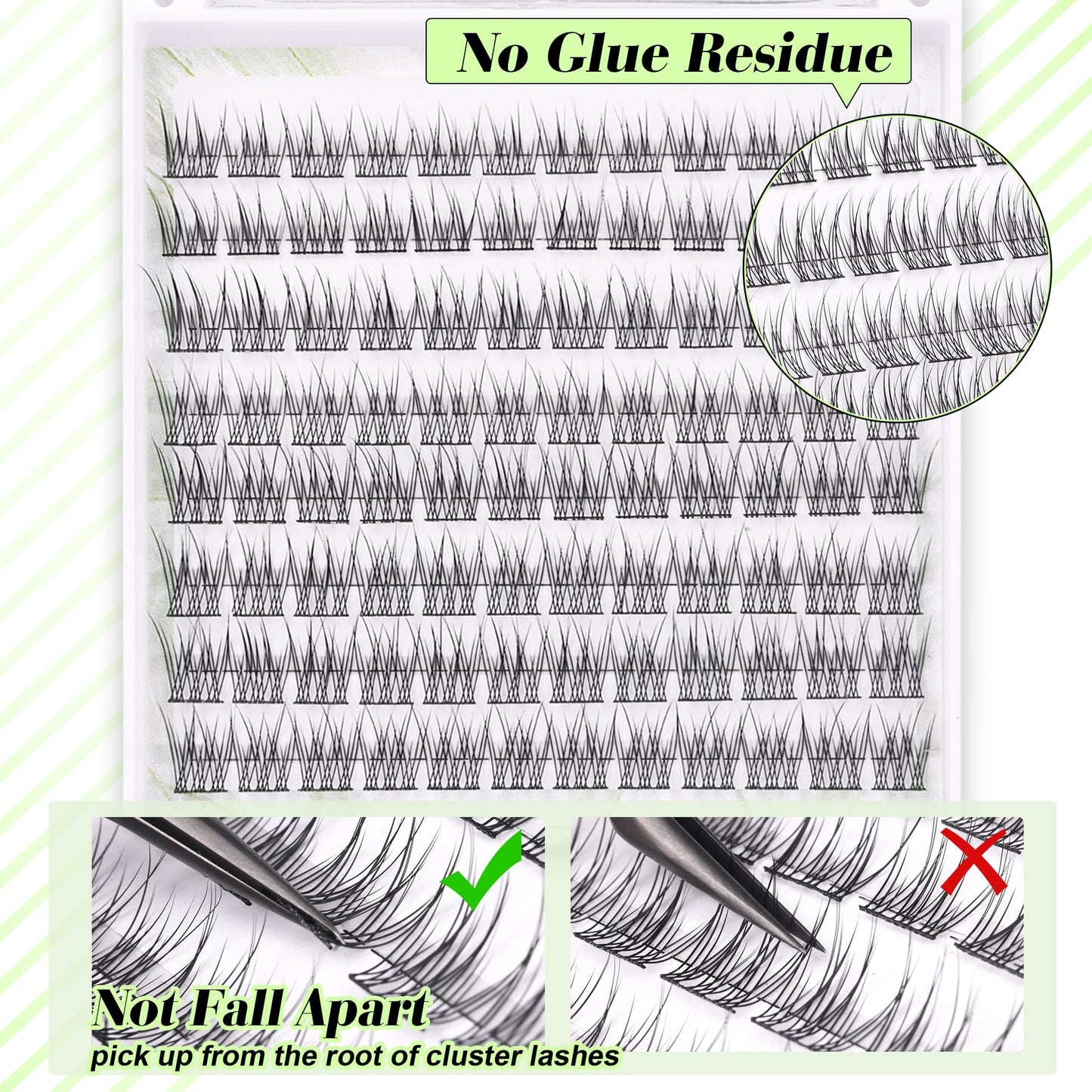 Lash Clusters DIY Lash Extensions Natural Cluster Lashes Eyelash Extensions Wispy Individual Lashes Short 9-11MM Eyelash Clusters Self Application