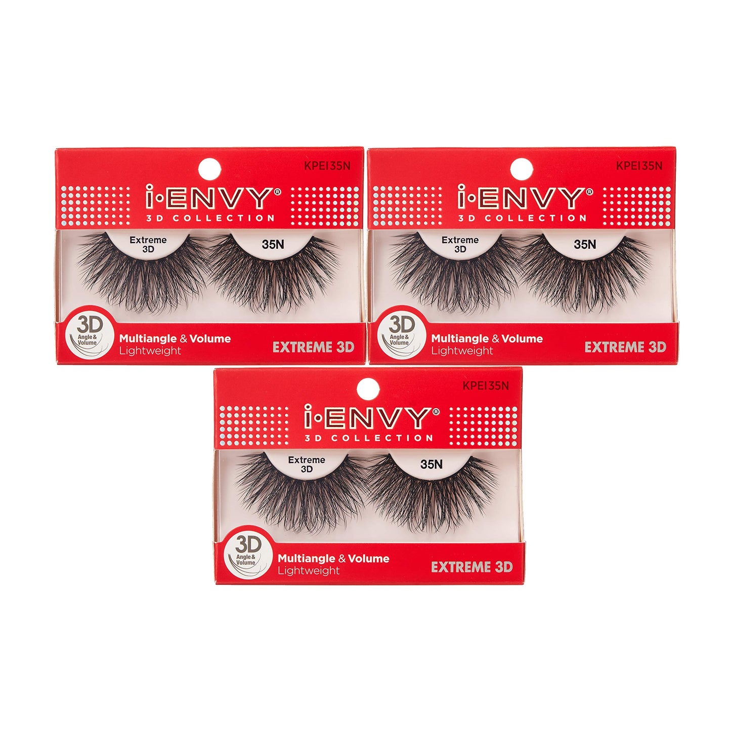 i-Envy 3 Pairs False Eyelashes 3D Glam Collection Multi-angle & Volume Extreme Lashes
