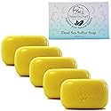 Natural Elephant Dead Sea Sulfur Soap 4.4 oz with Dead Sea Salt, Aloe Vera, Sulphur Face and Body Bar for All Skin Types (5 Pack (22 oz Total))